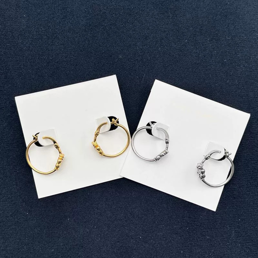 Tory Burch Double Letter Geometric Hoop Earrings